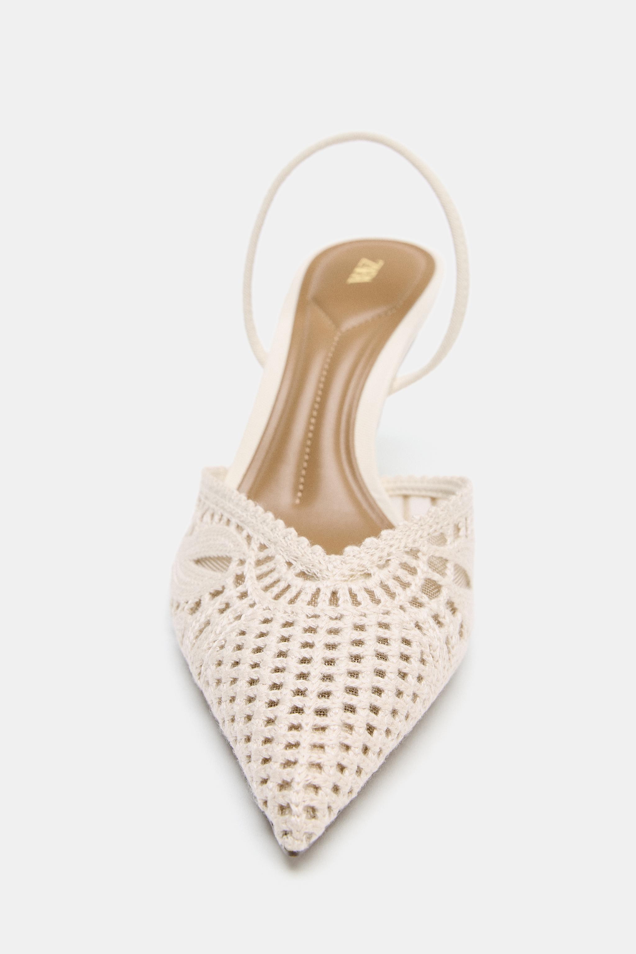 Женские туфли Zara CROCHET-EFFECT HIGH HEEL SHOES — фото 3