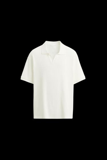 RIB POLO SHIRT - Ecru by Zara - Image 0