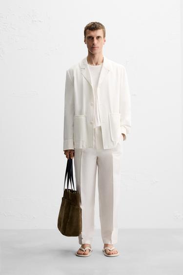 FLOWING PLEATED TROUSERS - White by Zara - Image 0