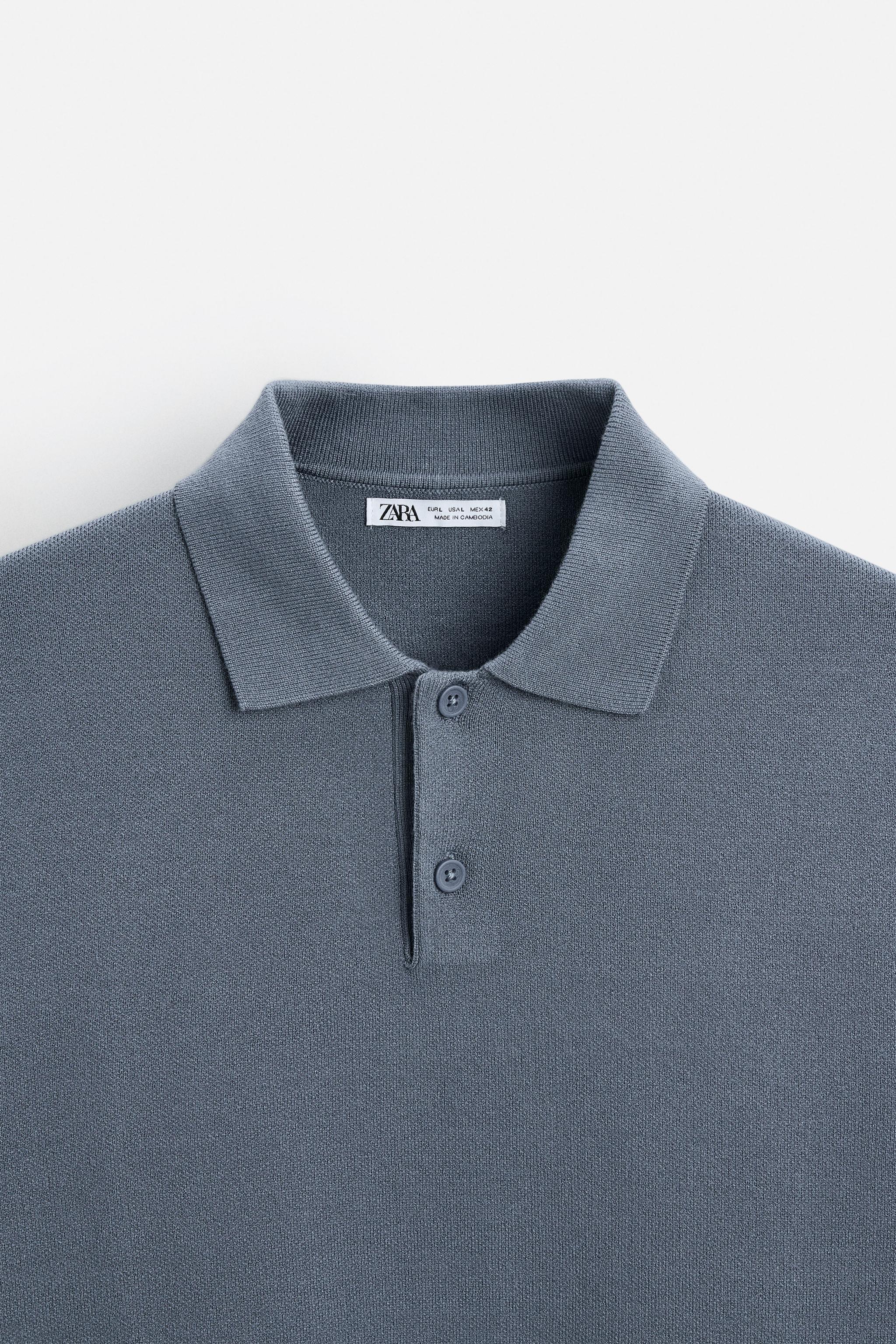 VISCOSE BLEND KNIT POLO SHIRT - Anthracite grey | ZARA
