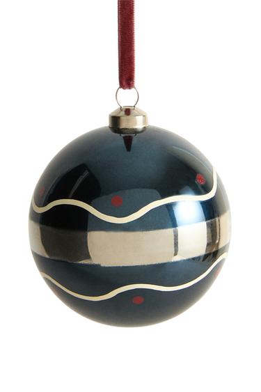 ADORNO ÁRBOL RAYAS ONDULADAS NAVIDAD - Azul claro de Zara