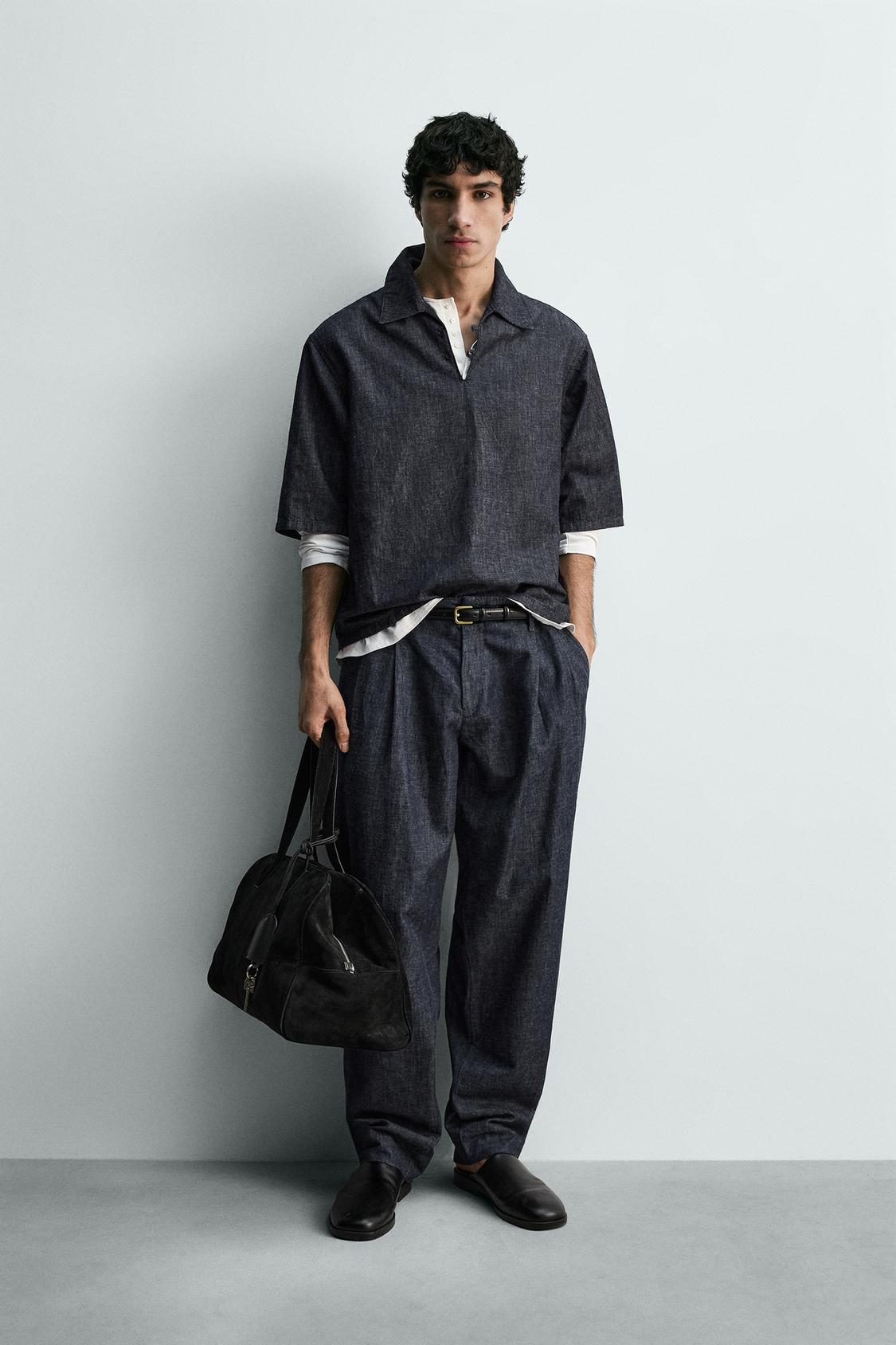 ДЖИНСОВАЯ РУБАШКА-ПОЛО СВОБОДНОГО ПОКРОЯ ОТ ZARA