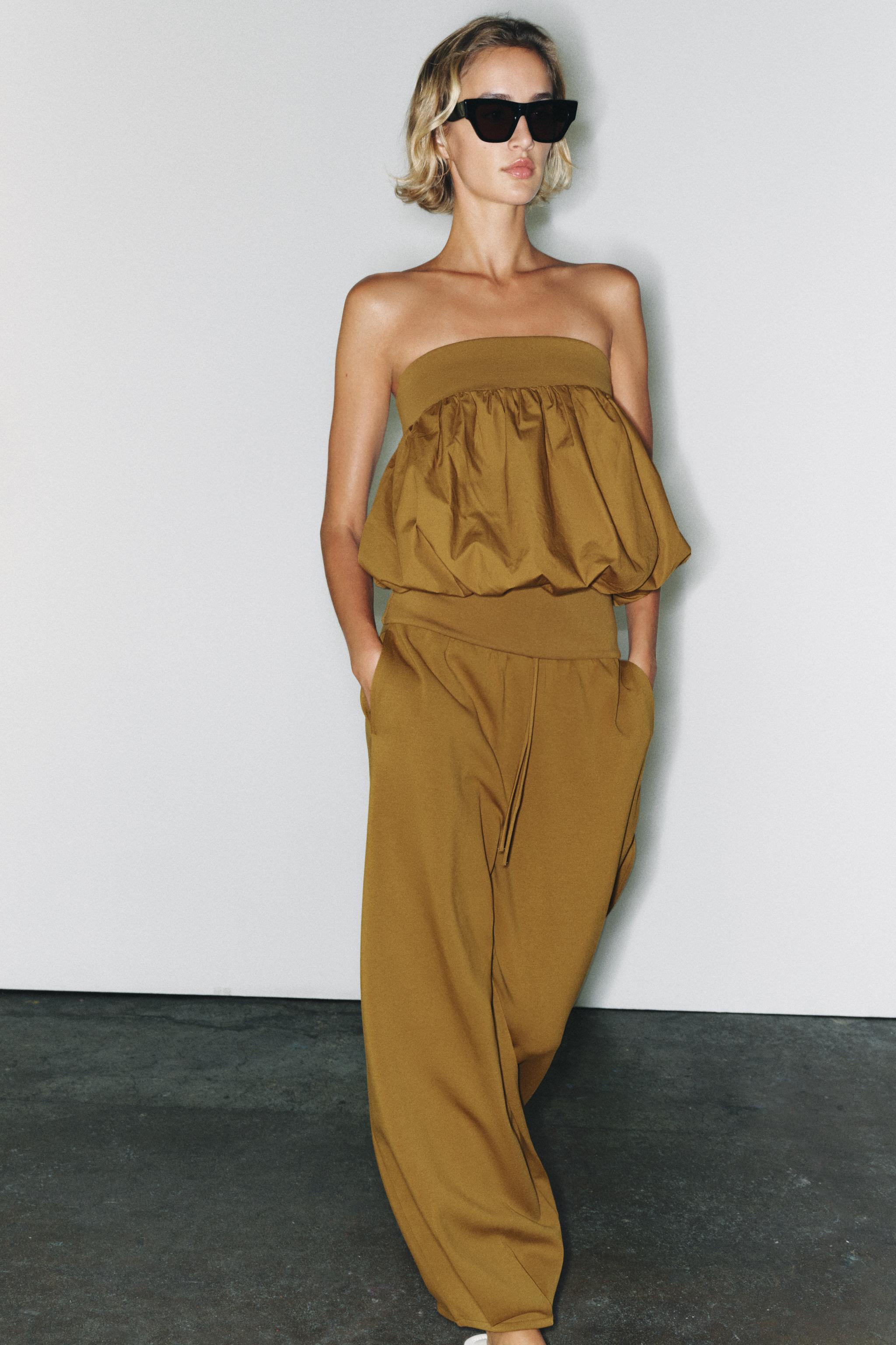 Женские топы Zara COMBINED STRAPLESS TOP