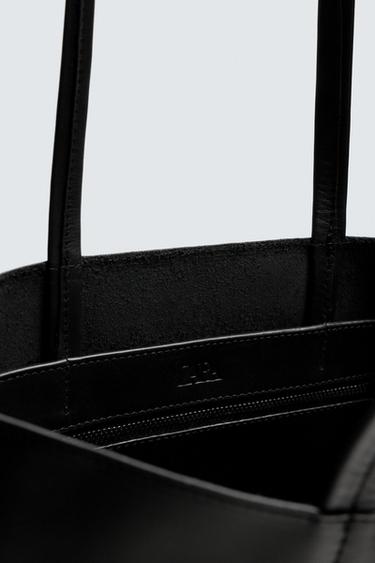 SAC SHOPPER EN CUIR - Noir de Zara - Image 3