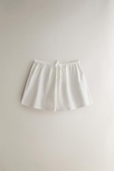 Zara COTTON JERSEY SHORTS - Oyster-white - Image 0