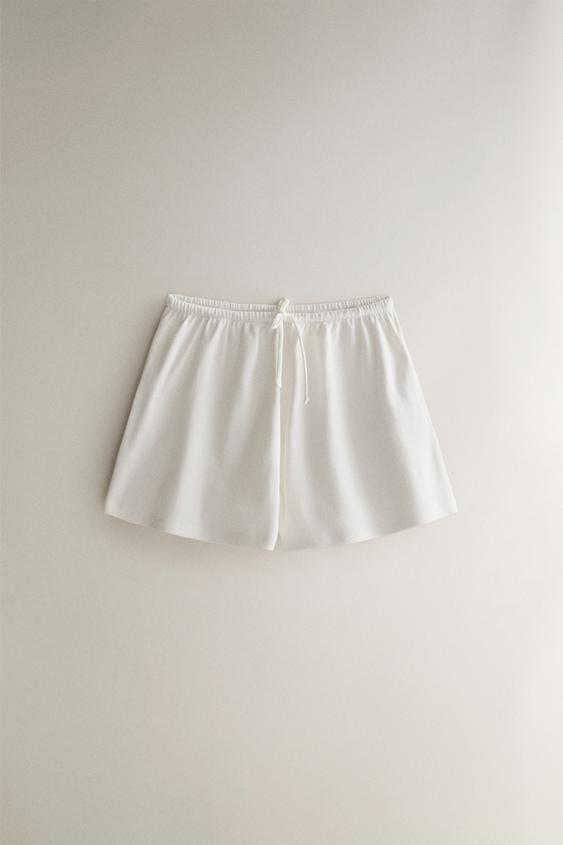 COTTON JERSEY SHORTS - أبيض مكسور الخاص بـ Zara - صورة 0