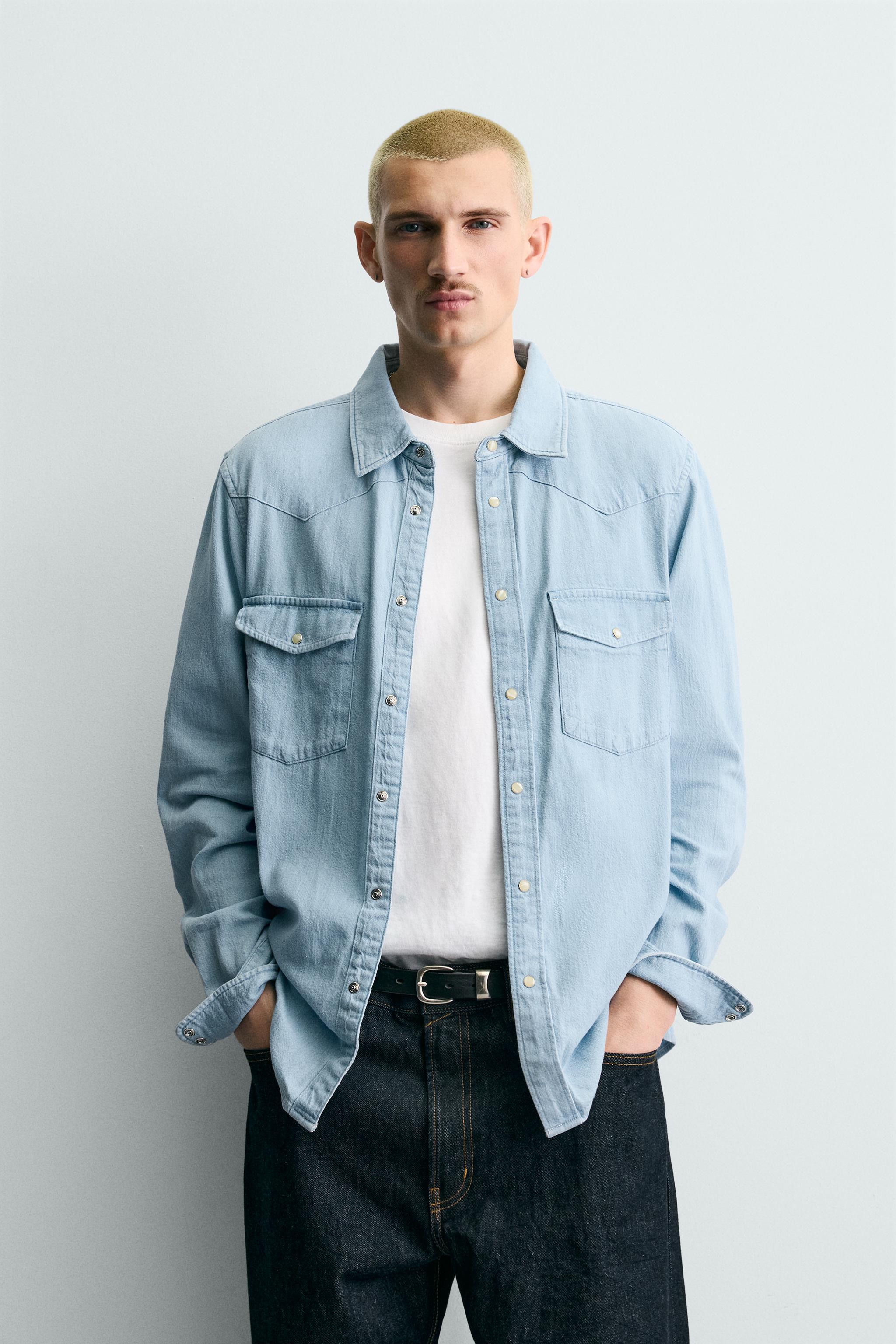WESTERN DENIM SHIRT — Light blue (alternate view)