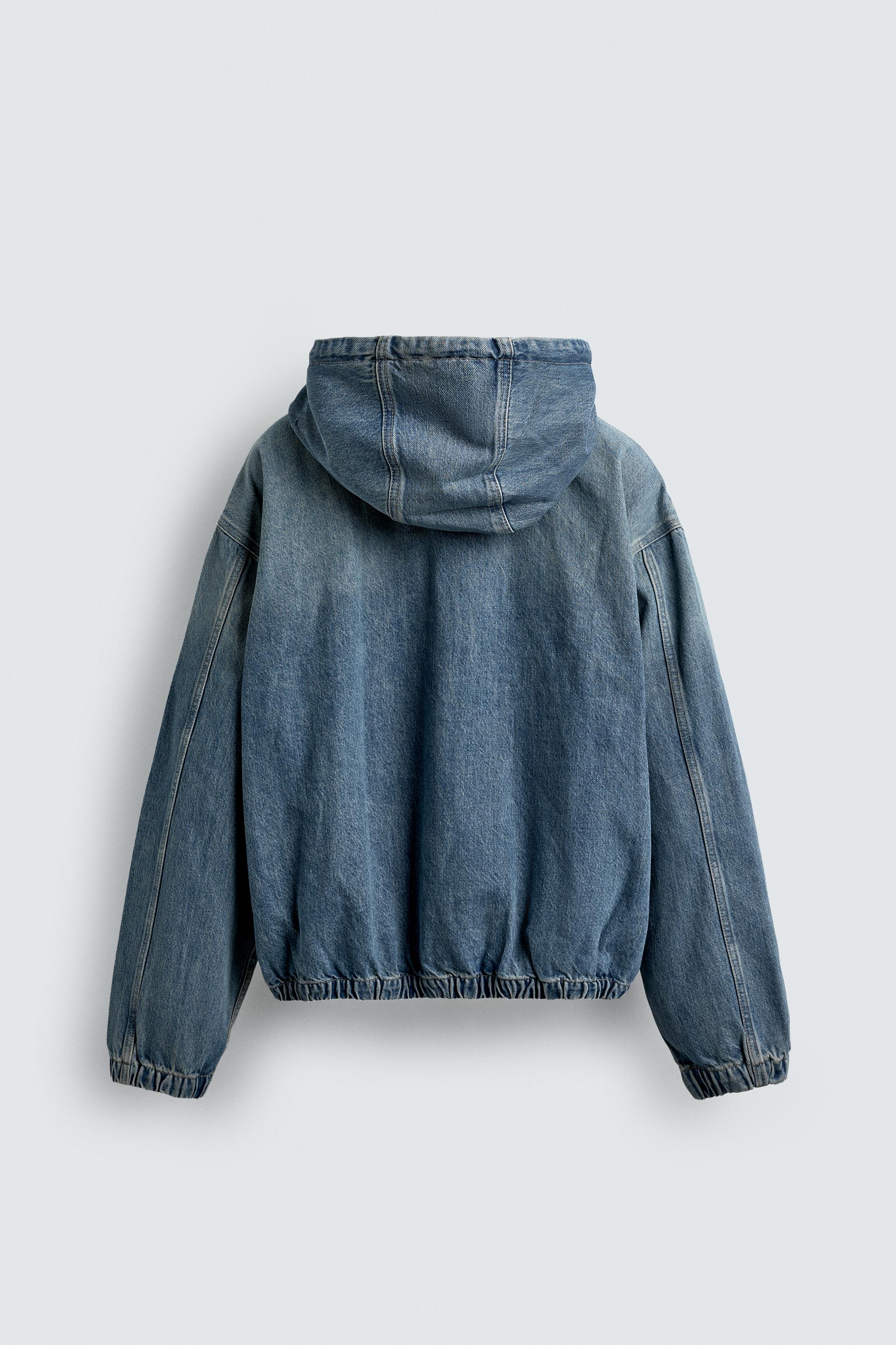Fur0702専用 WASHED HOODED JACKET - Mid-blue | ZARA United States
