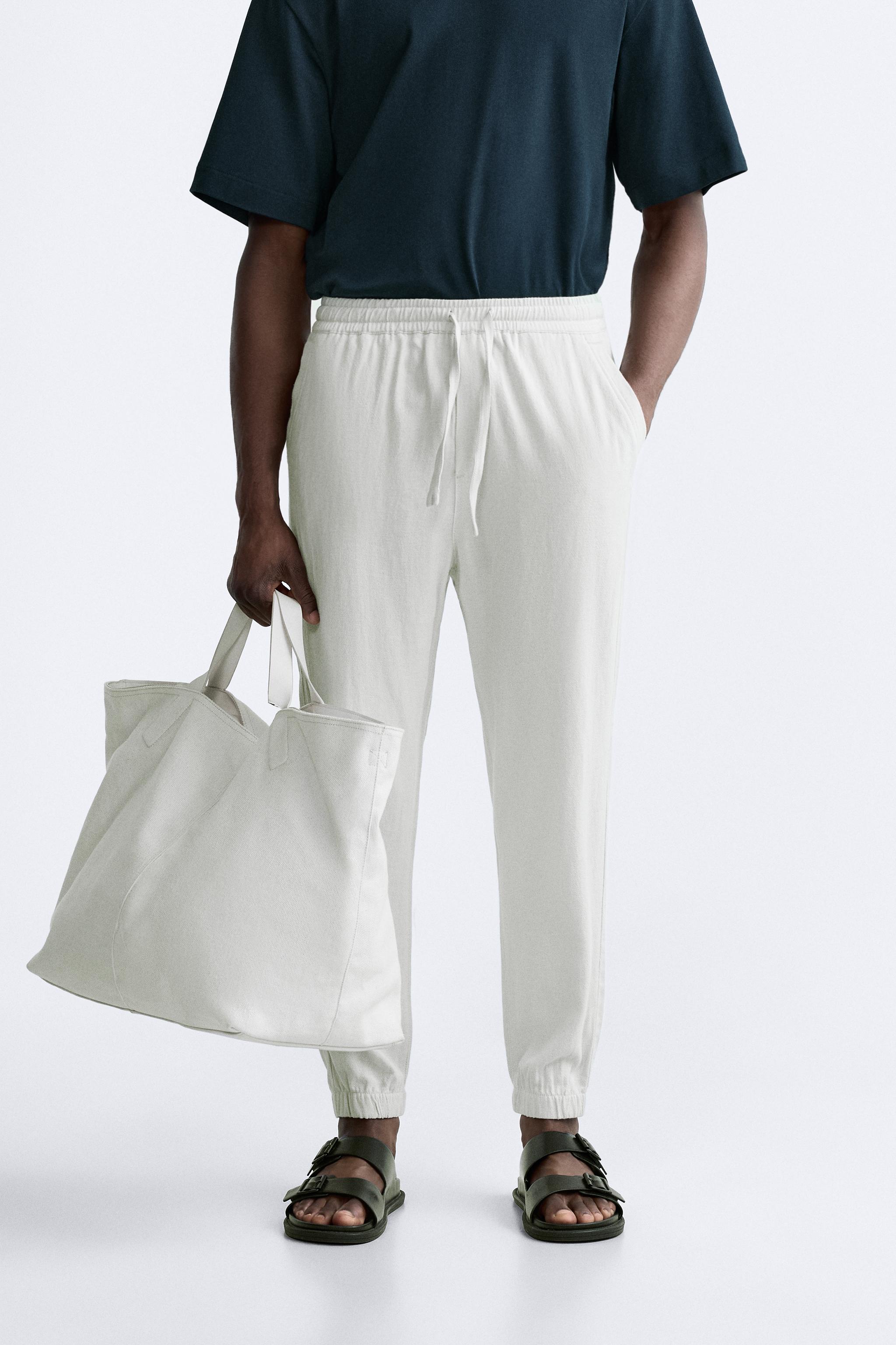 Zara mens cheap linen trousers