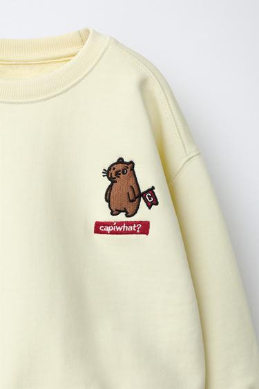 ANIMAL EMBROIDERY SWEATSHIRT - Yellow by Zara - Image 2