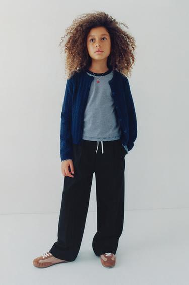 DOUBLE WAISTBAND WIDE-LEG TROUSERS - Black by Zara