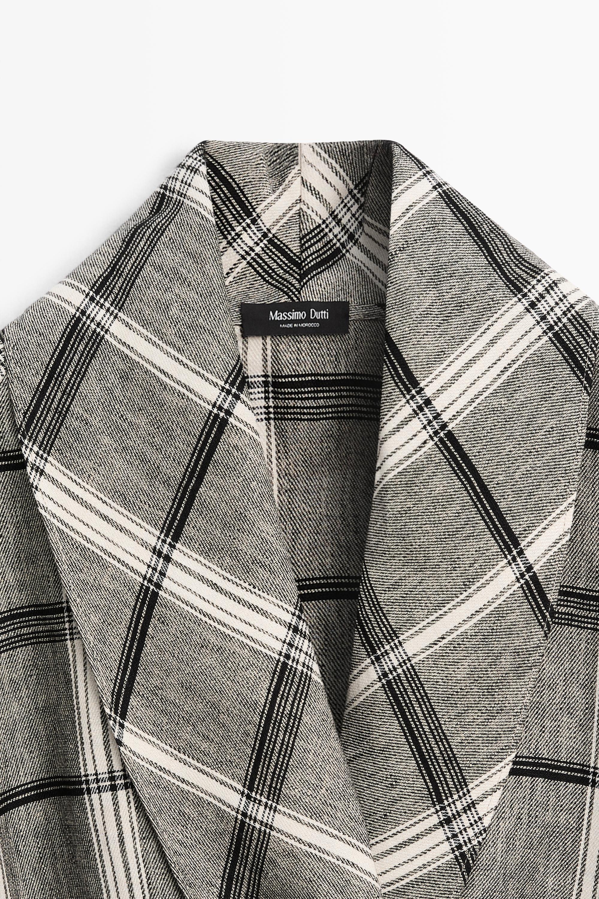 Check tie-detail overshirt