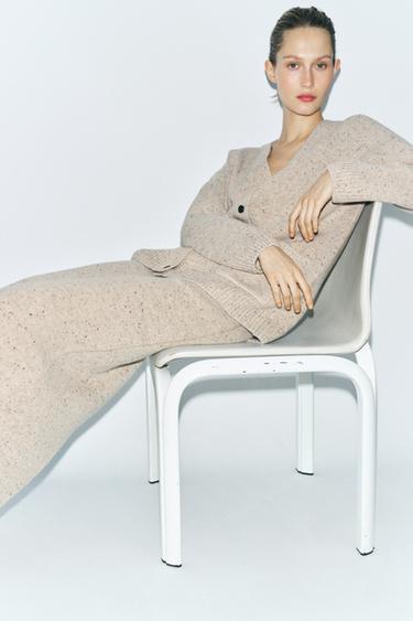 JUPE MI-LONGUE 100 % LAINE - Beige de Zara
