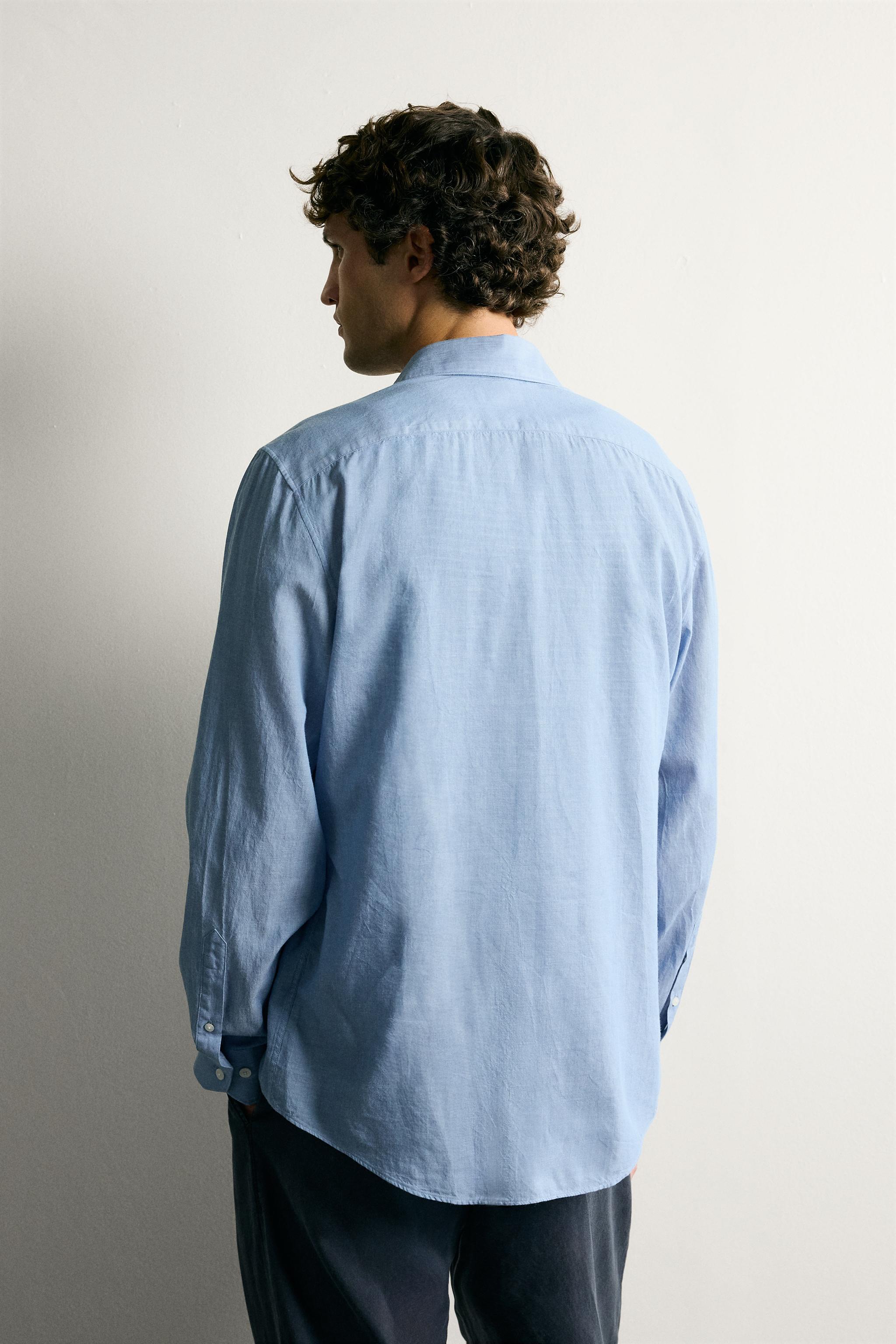 Мужские рубашки Zara REGULAR FIT VOILE SHIRT — фото 3