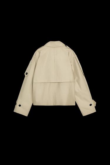 Zara SHORT WATER REPELLENT TRENCH COAT ZW COLLECTION - Light beige