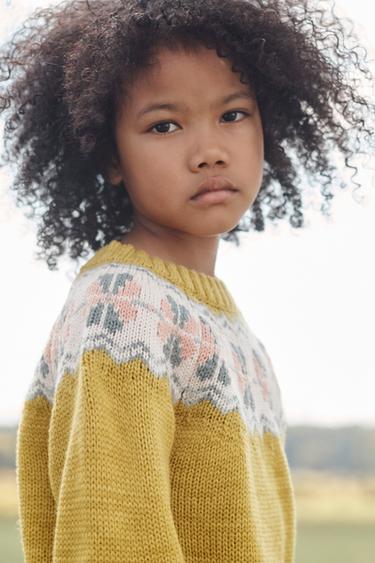 LIMITED EDITION GRECA PRINT JUMPER WITH WOOL - Lime by Zara - Image 4