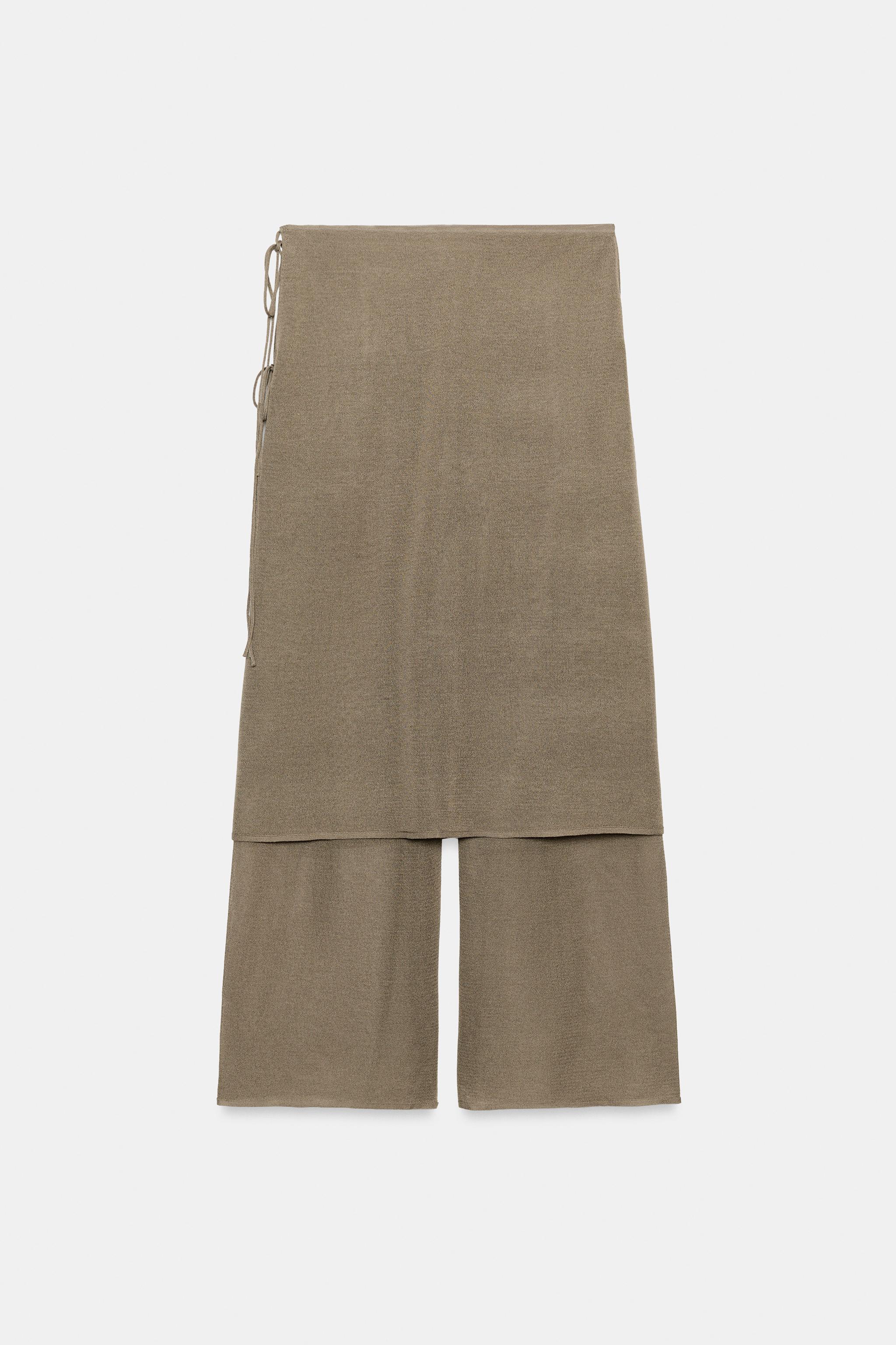Zara İnce Triko Pareo Pantolon görsel 5