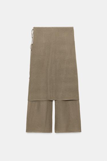 PANTALON PARÉO EN MAILLE FINE - Vison de Zara - Image 4