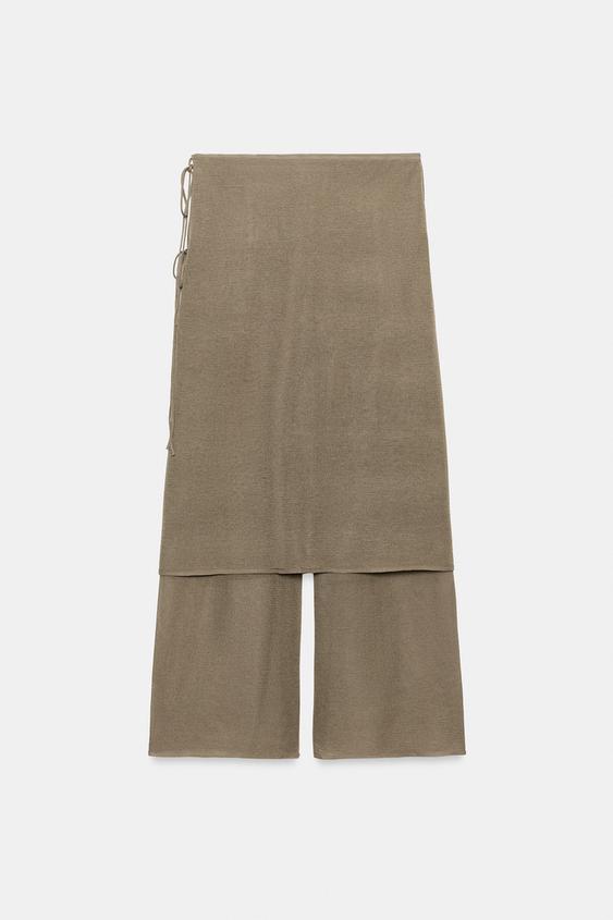 PANTALON PARÉO EN MAILLE FINE - Vison de Zara - Image 4