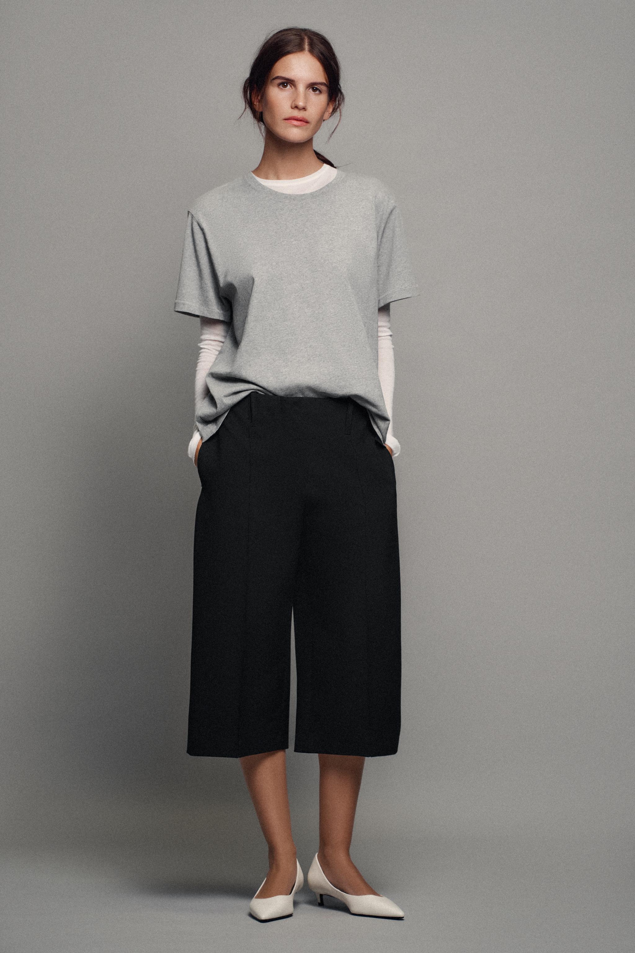 Zara ZW COLLECTION PENSLİ DÜZ KESİM BERMUDA