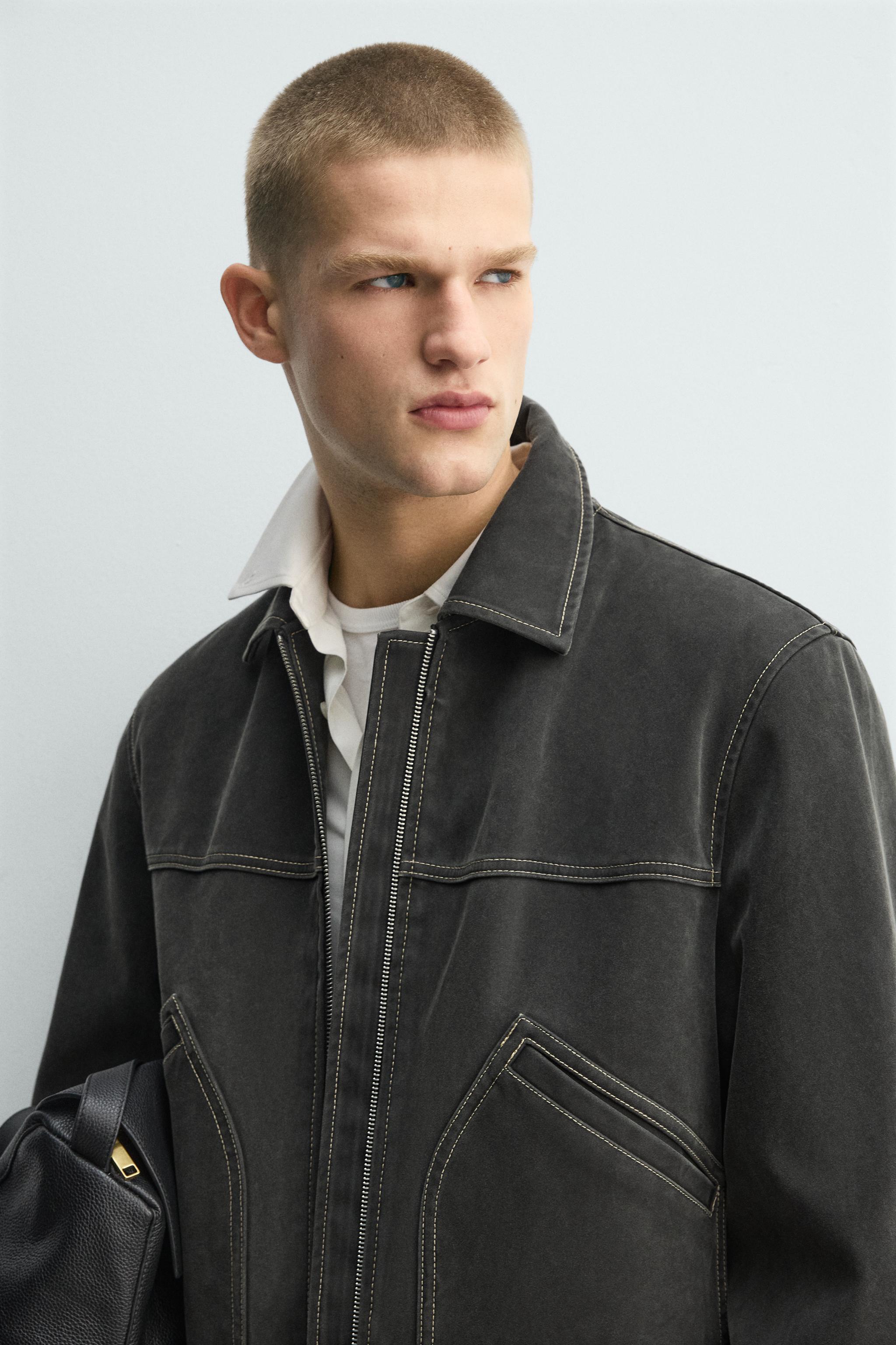 BLOUSON EFFET DÉLAVÉ SURPIQÛRES