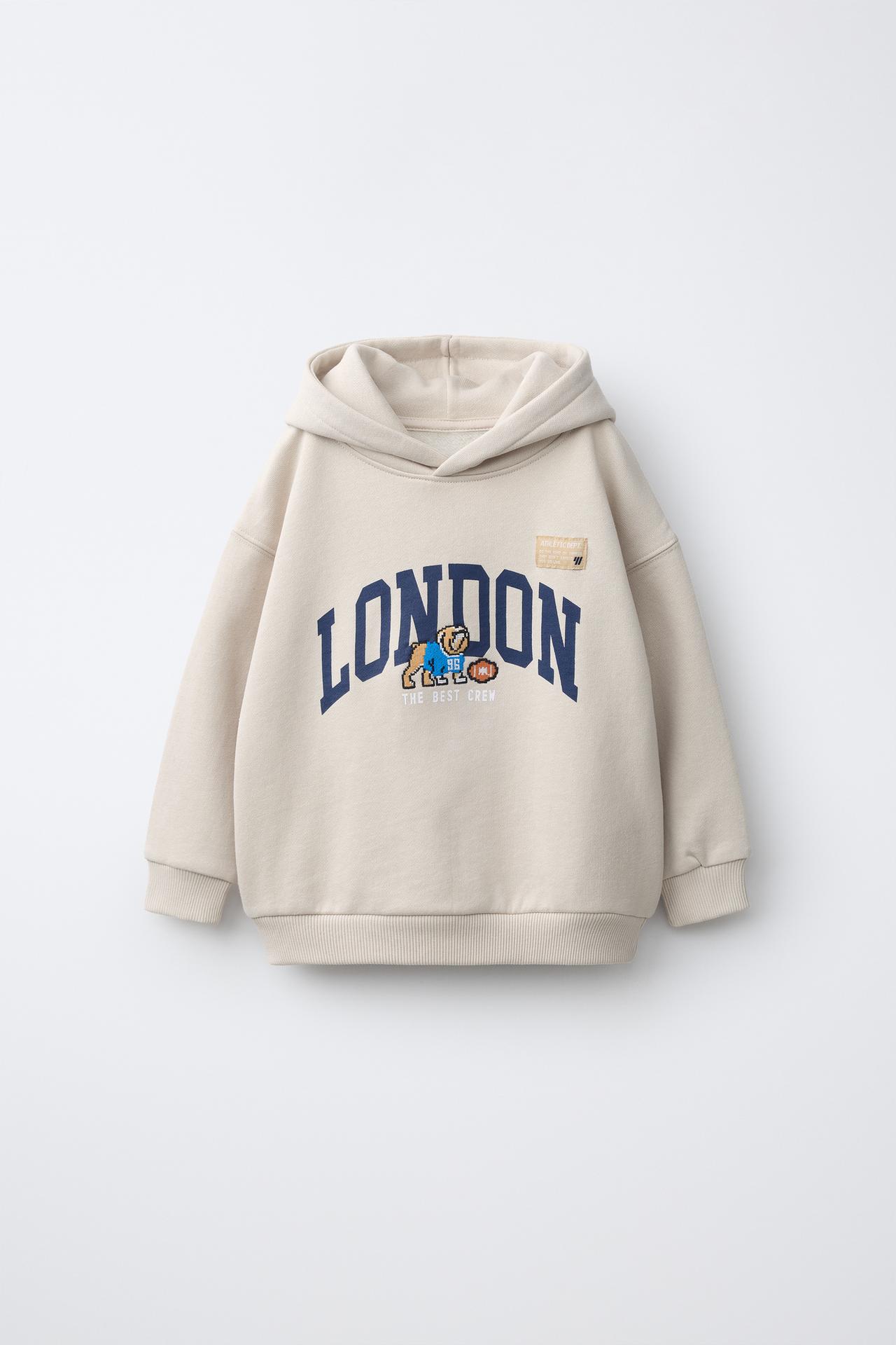 VARSITY HOODIE — Light beige