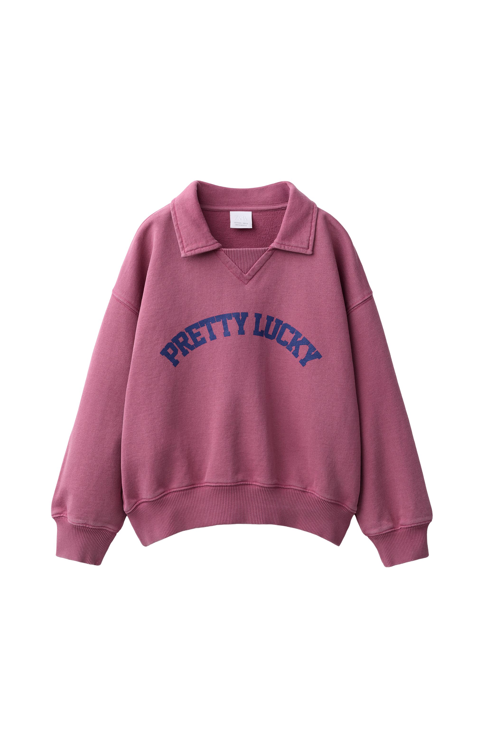 SUDADERA CUELLO POLO ESTAMPADO TEXTO