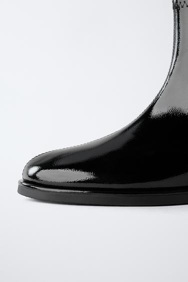 PATENT ANKLE BOOTS - Black by Zara - Image 5