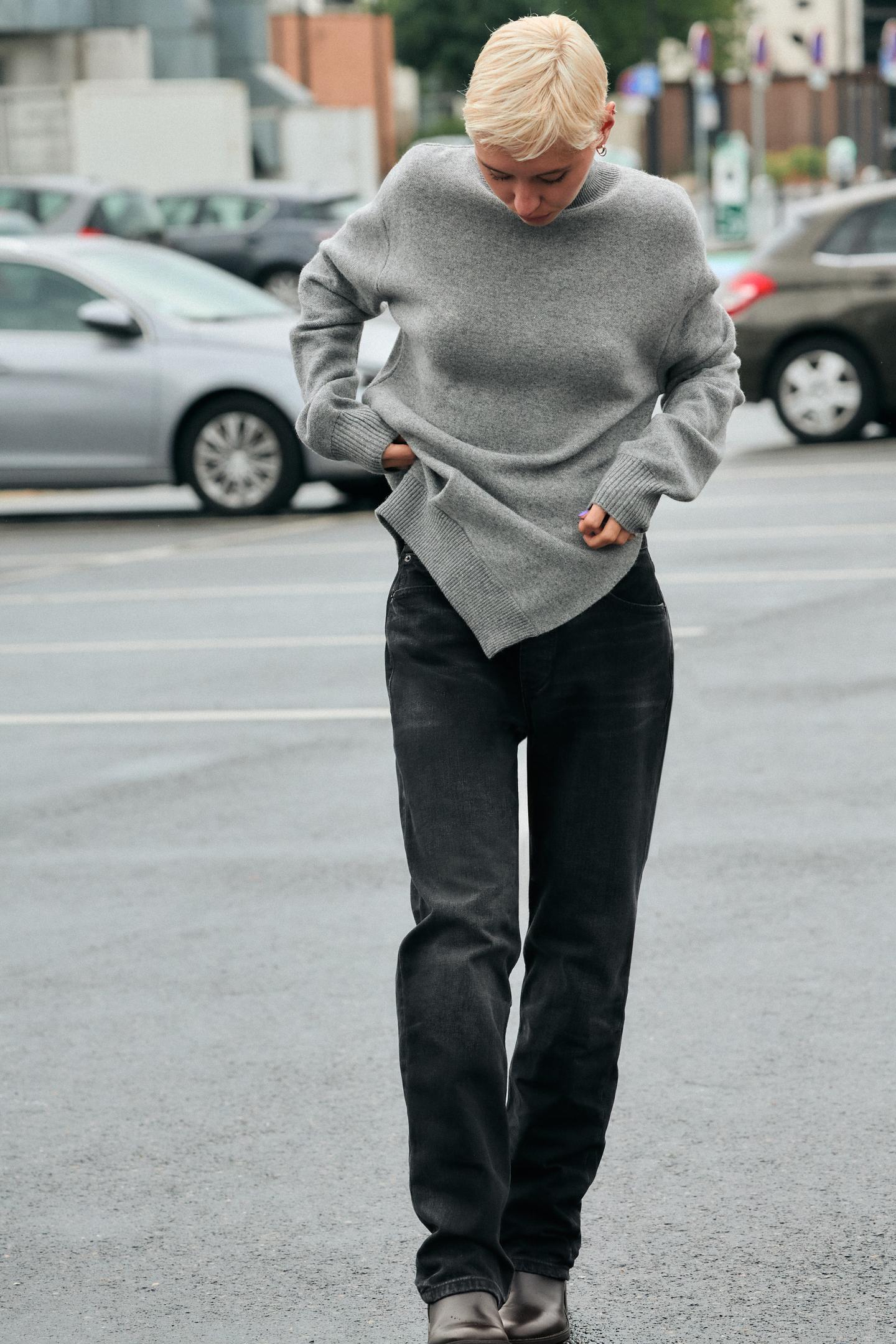 Женский свитер Zara Pleat Detail Knit, цвет: Серый — фото 6