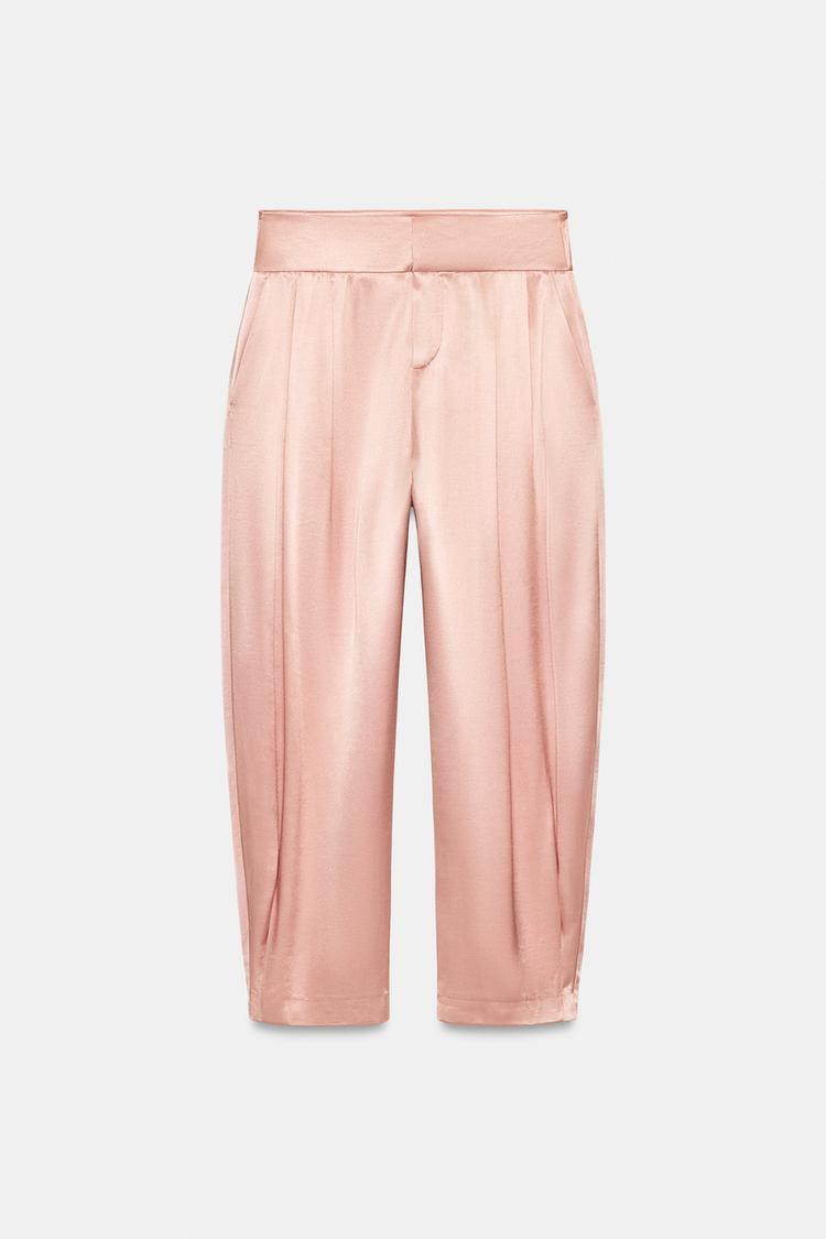 Pantalón de satén con pliegues 4