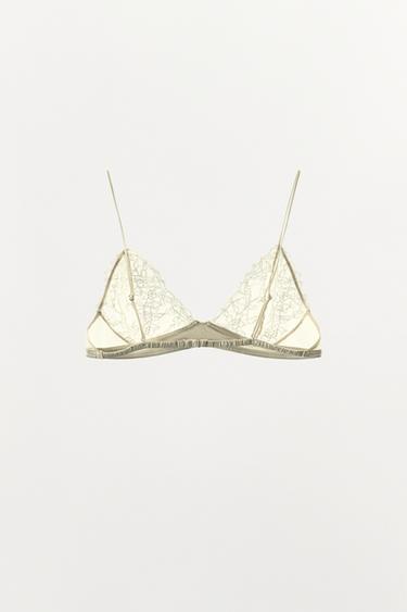 SOUTIEN-GORGE TRIANGLE EN DENTELLE - Écru de Zara - Image 12