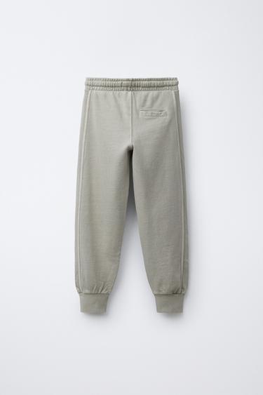 PANTALON DE JOGGING TEINT EN PIÈCE - Gris moyen de Zara - Image 1
