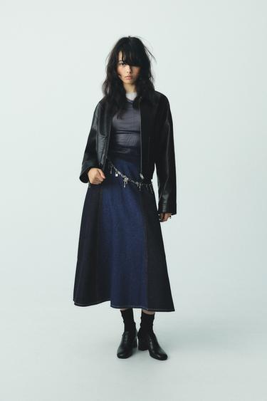 Z1975 DENIM MIDI SKIRT - Blue by Zara