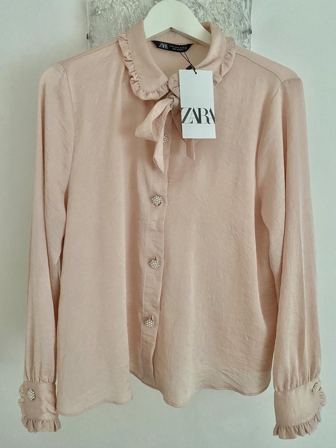 SHIRT WITH BOW AND FAUX PEARL BUTTONS