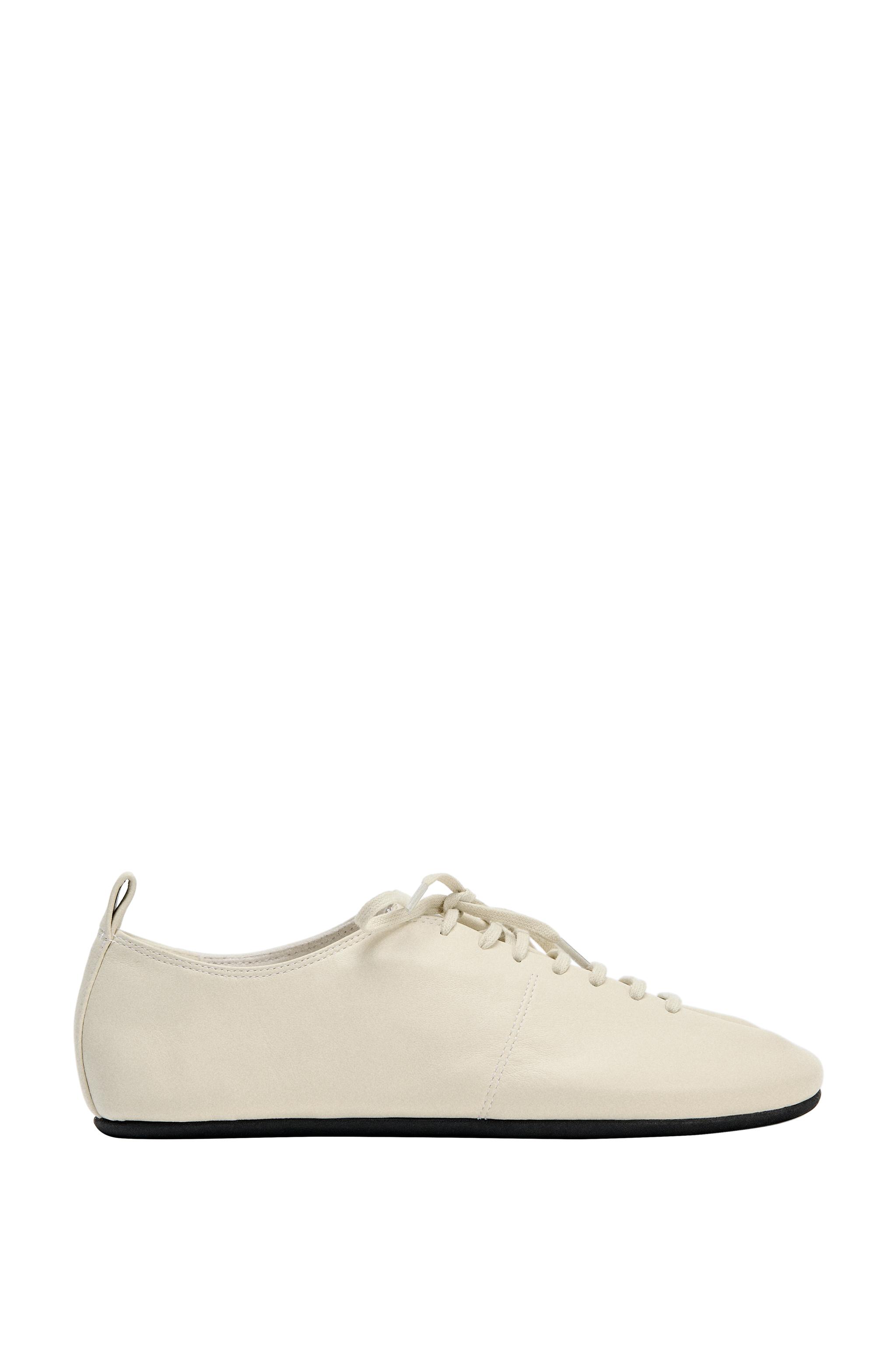 SOFT LEATHER DERBY SHOES - white | ZARA Canada