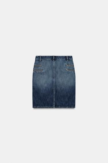 JUPE EN JEAN TRF ZIPS - Indigo de Zara - Image 4
