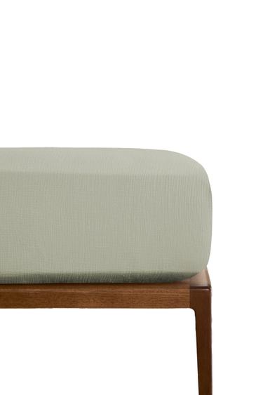 MUSLIN FITTED SHEET - Green by Zara