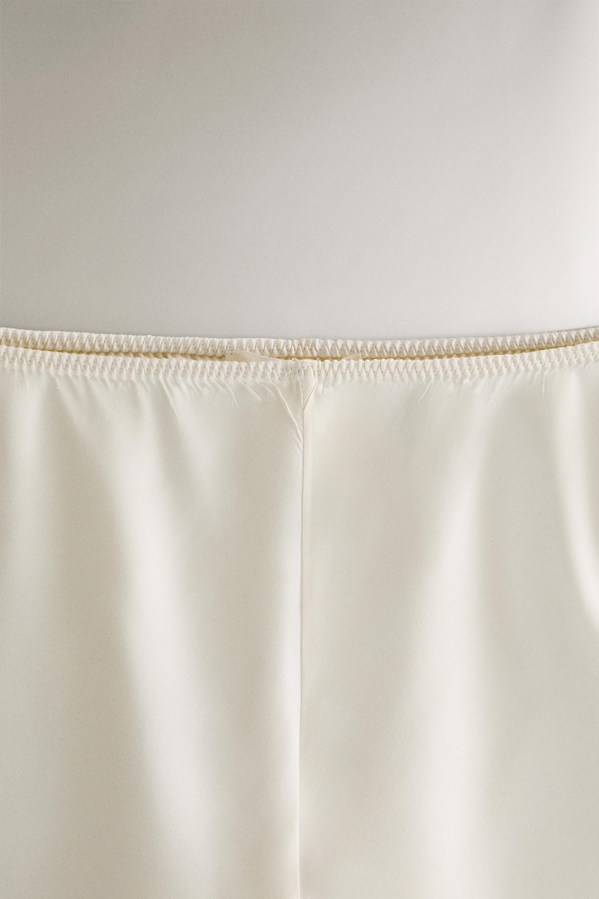 BEIGE SILK SHORTS