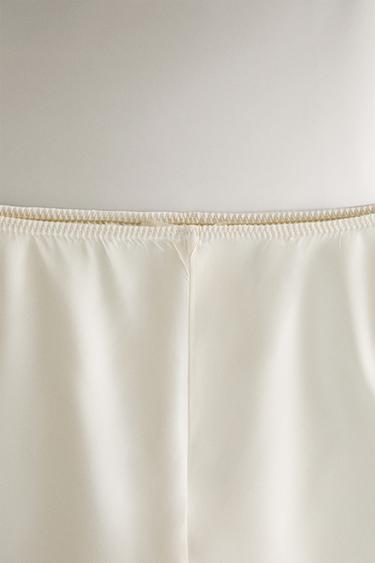BEIGE SILK SHORTS - Ecru by Zara - Image 1