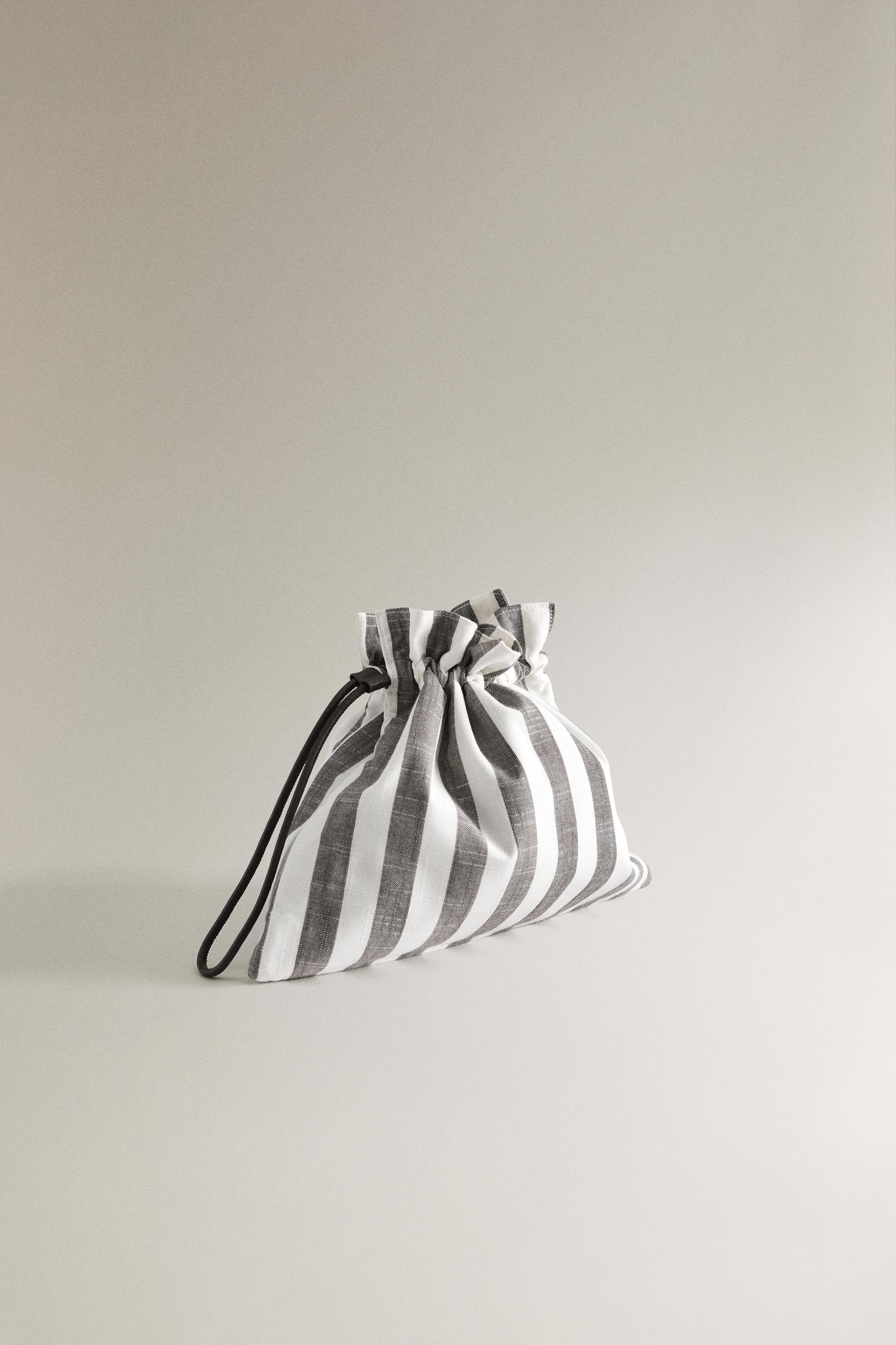 STRIPED MINI HANDBAG — Two-tone