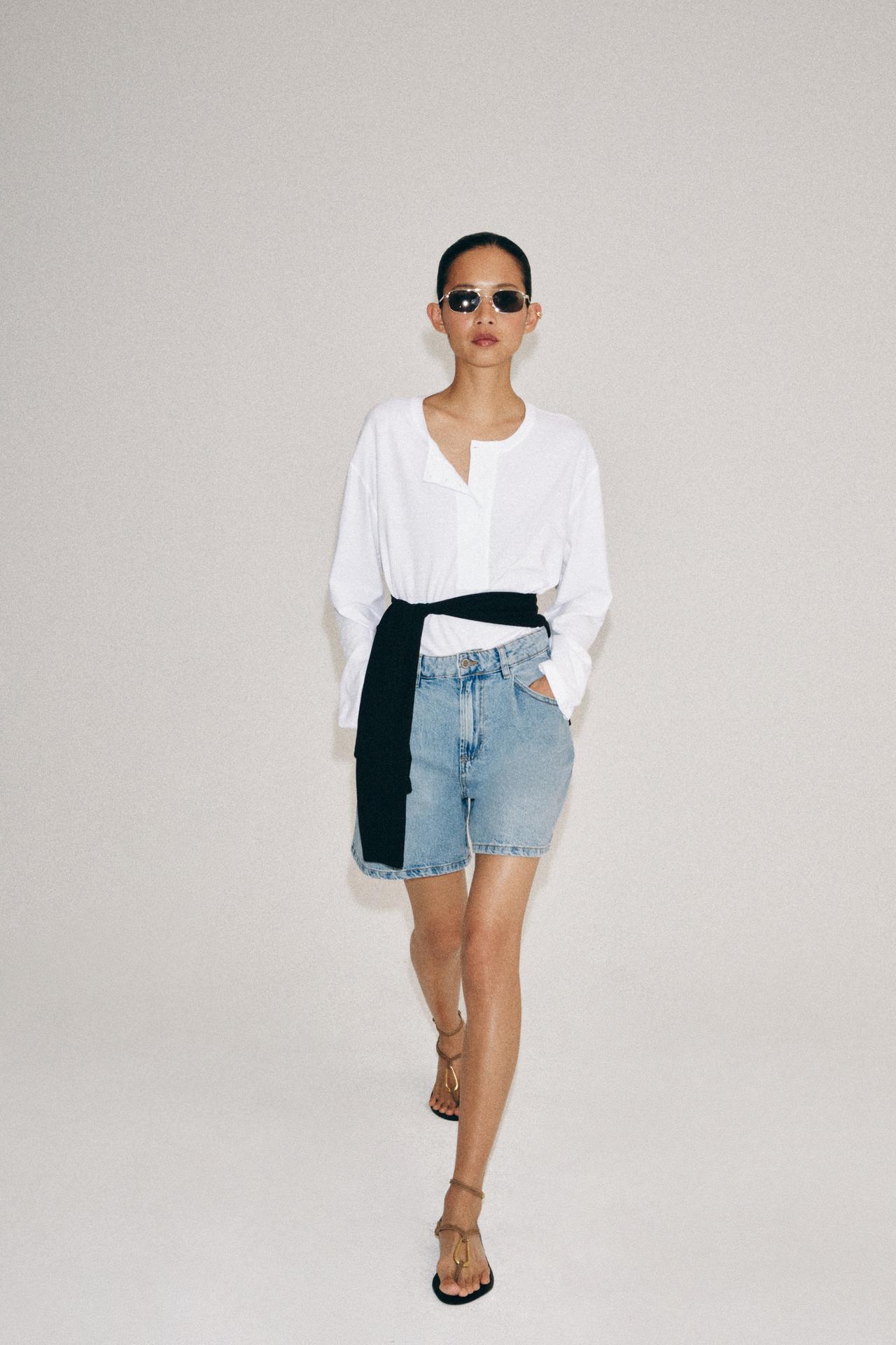 ZW COLLECTION джинсовые шорты с высокой посадкой