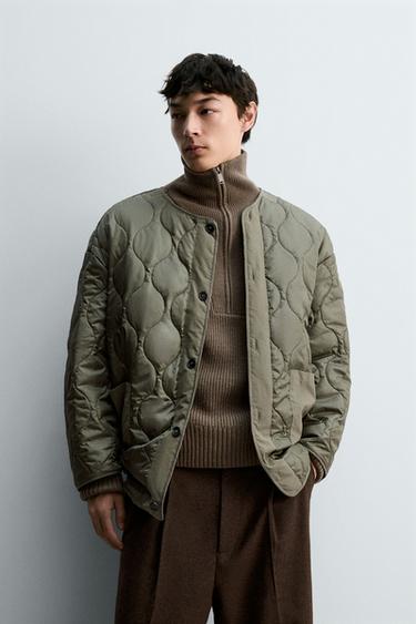 Zara 二合一可拆式派克外套 - 卡其色