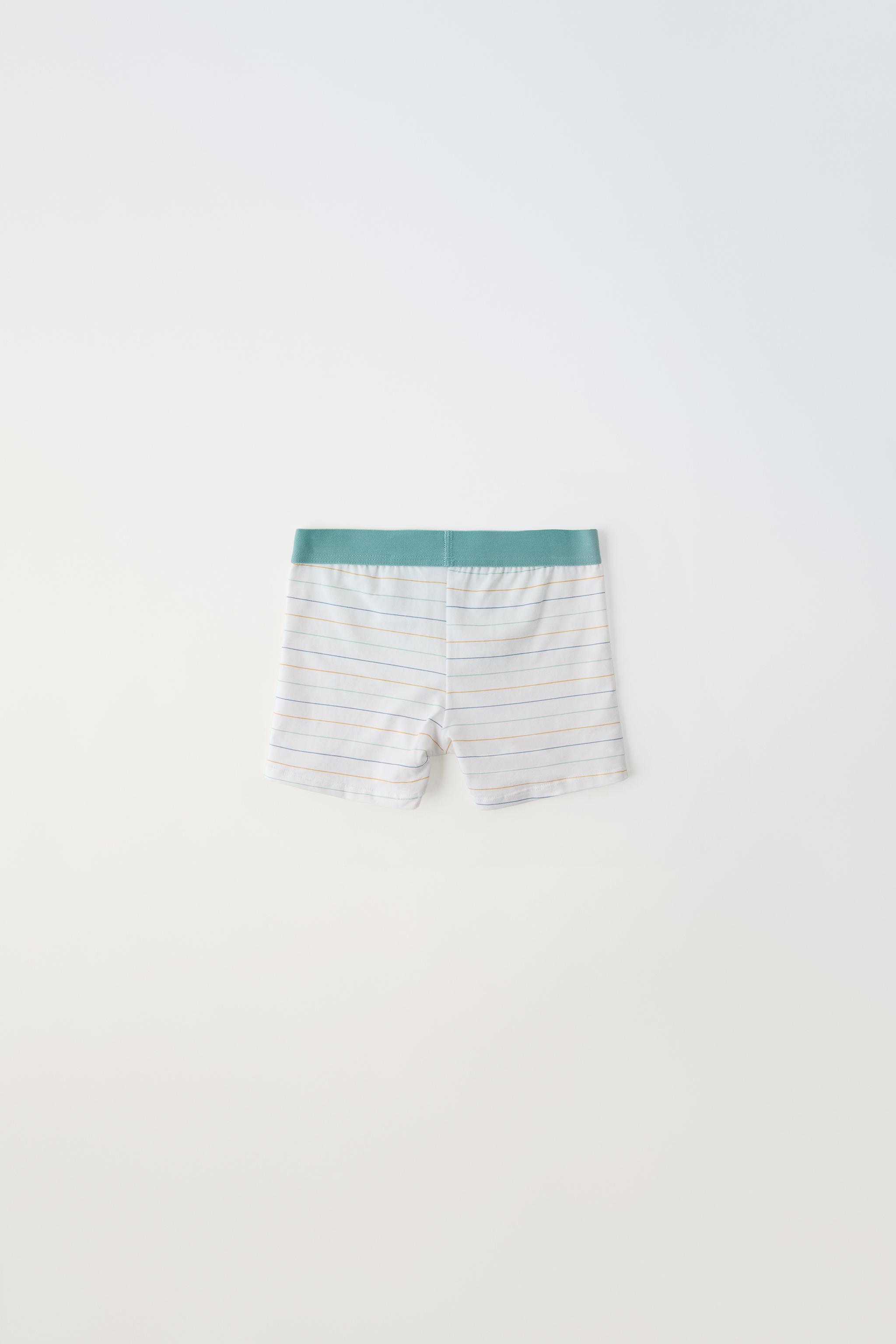 6-14 YEARS/ PACK OF SIX CHECKED AND STRIPED BOXERS - camel