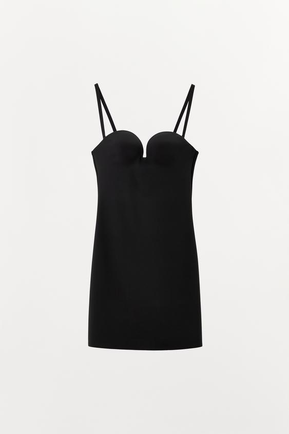 BODY SHAPE POLYAMIDE MINI DRESS - Black by Zara - Image 0