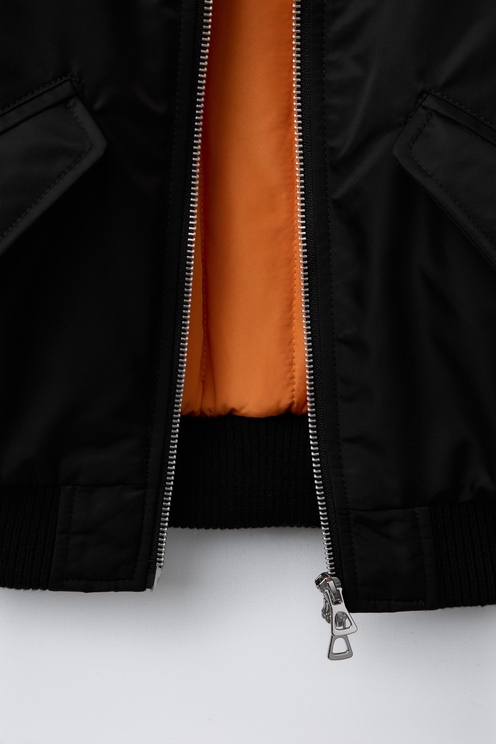 ナイロンギャザーボンバージャケット - ブラック | ZARA Japan
