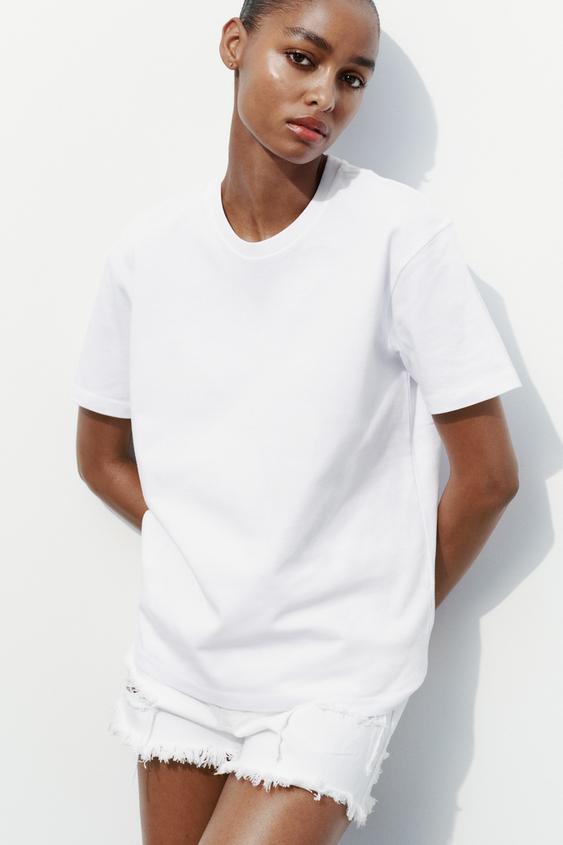 HEAVY COTTON T-SHIRT - White | ZARA United States
