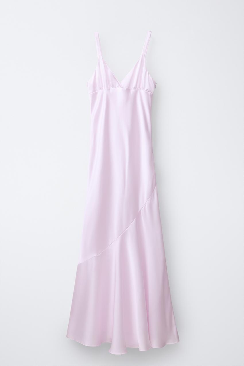 SATIN EFFECT DRESS - Light pink | ZARA United States SATIN EFFECT DRESS - Light pink | ZARA United States