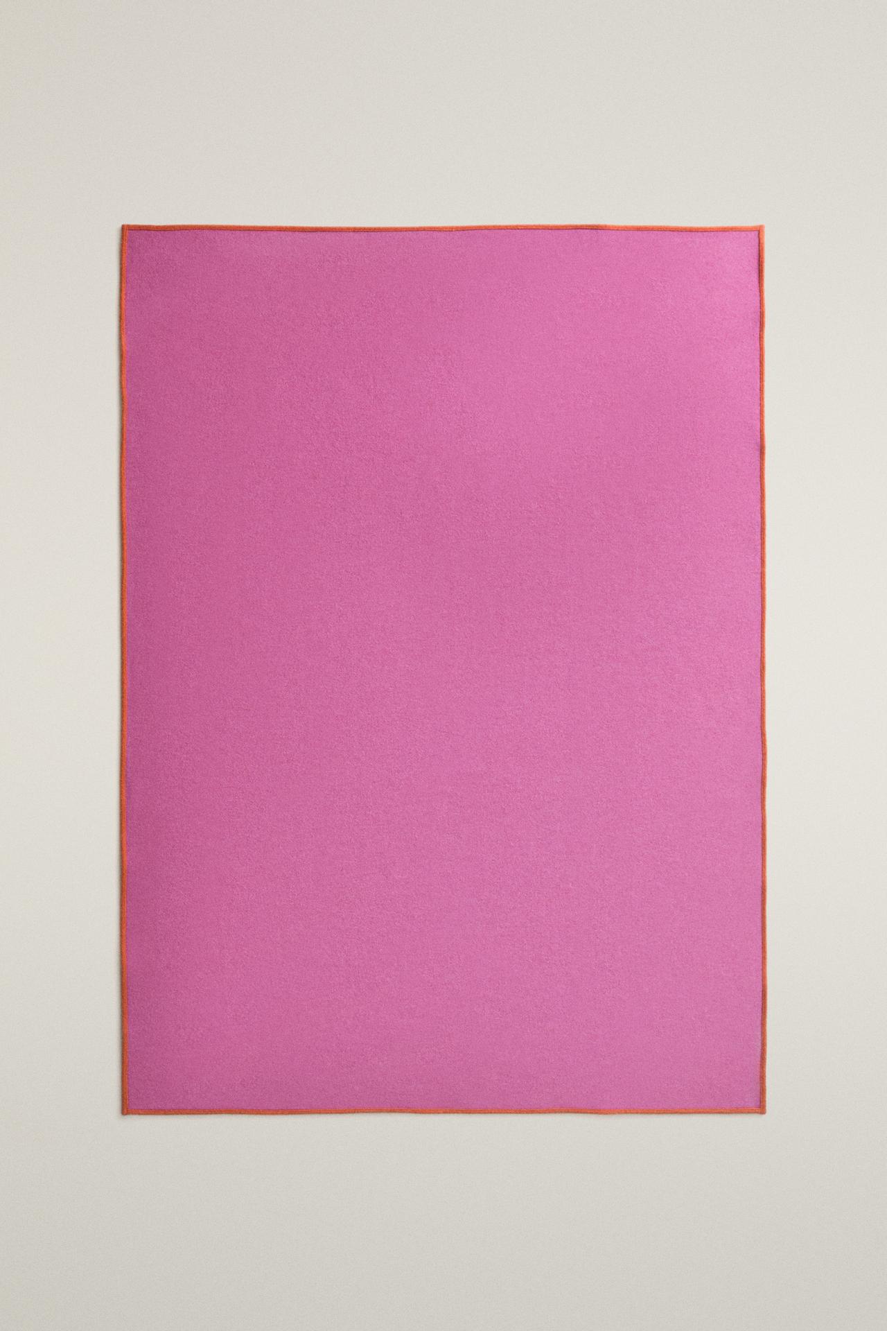 TWO-TONE WOOL BLANKET | 0FR. PARIS — Pink