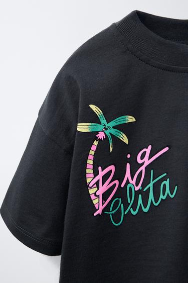 T-SHIRT IMPRIMÉ SURF - Noir de Zara - Image 2