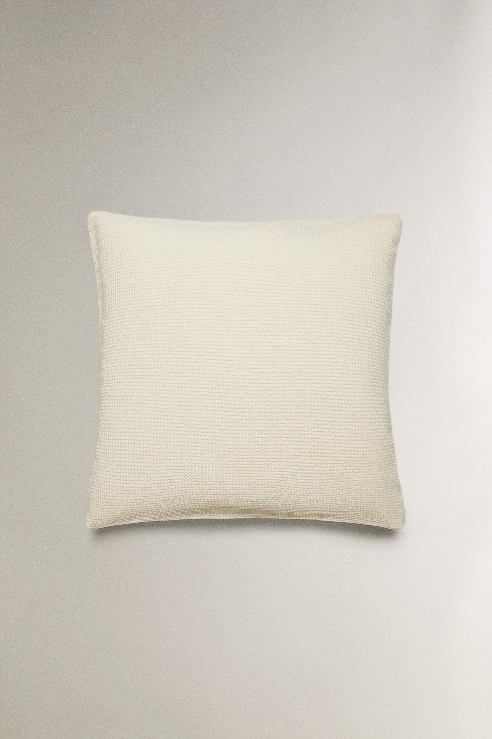 MINI WAFFLE-KNIT COTTON PILLOWCASE